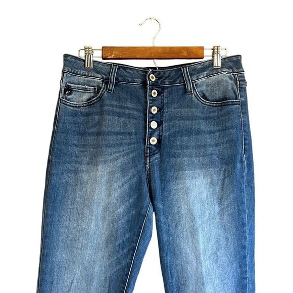 Kancan Jeans Womens Blue Denim High Rise Button Fly Cuffed Ankle - Picture 6 of 7